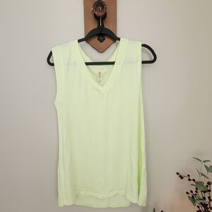 Mono B Pale Lime V-Neck Sleeveless Tank
